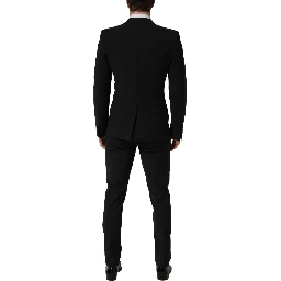 Black Wool Slim Fit Formal 2 Piece Men Suit