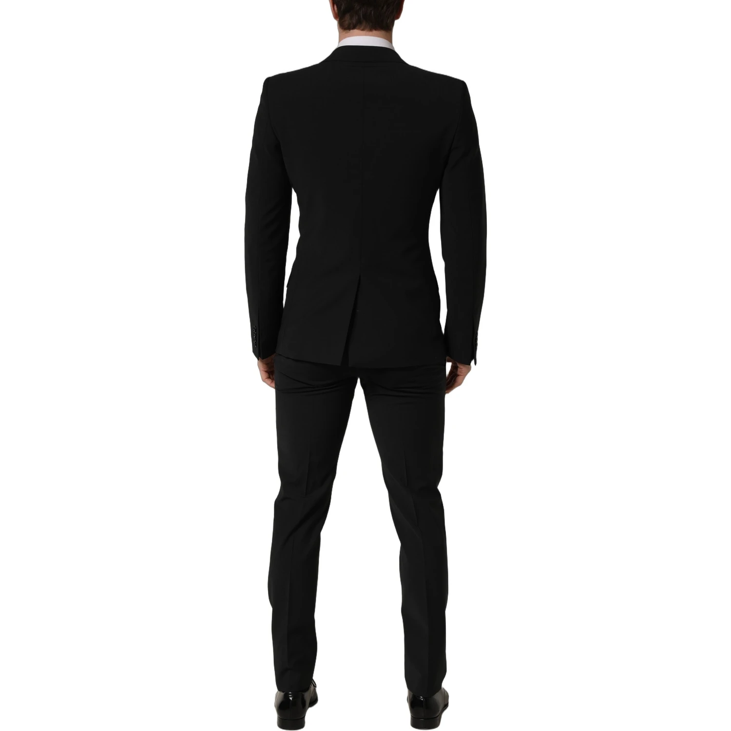 Black Wool Slim Fit Formal 2 Piece Men Suit