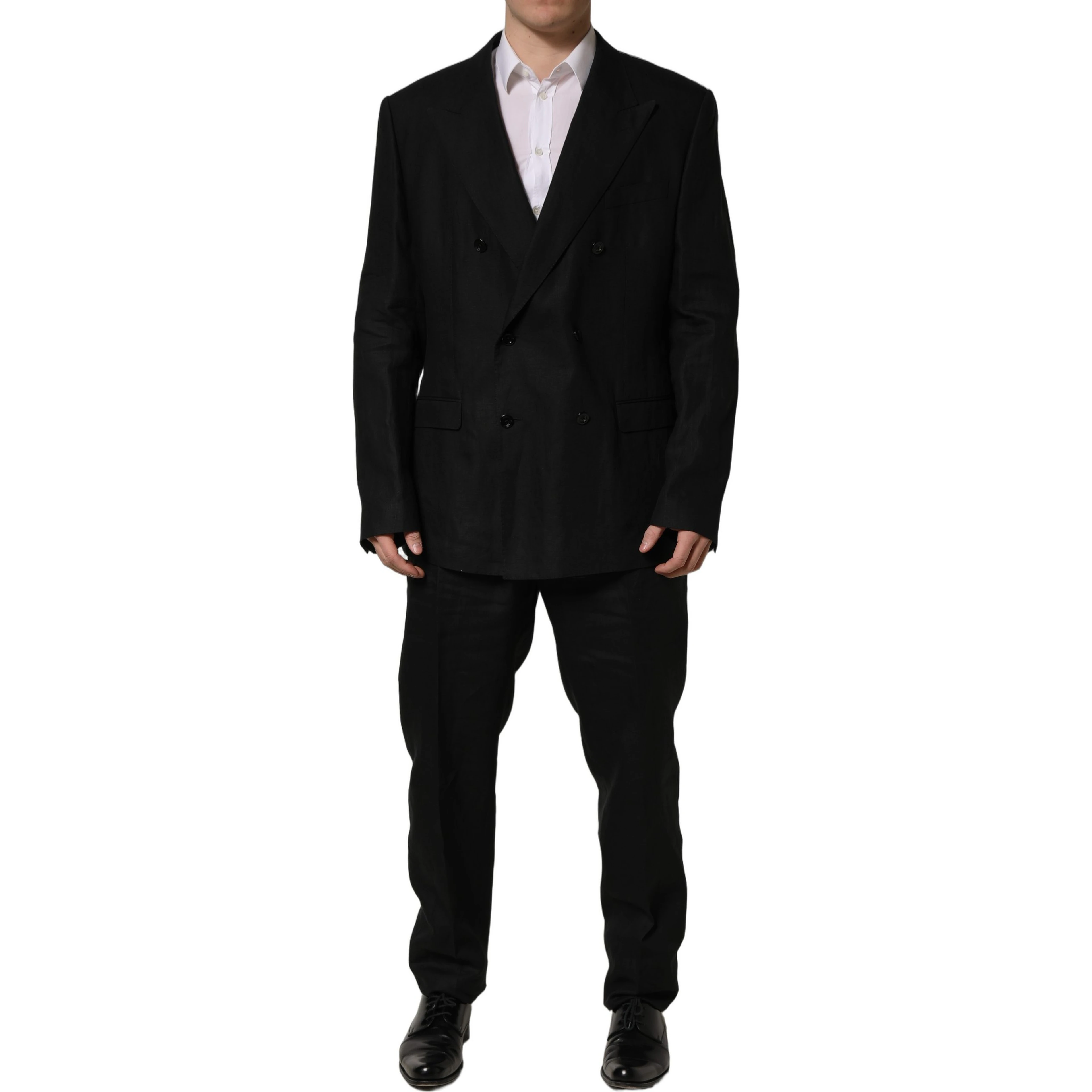 Black Linen Slim Fit Formal 2 Piece Suit