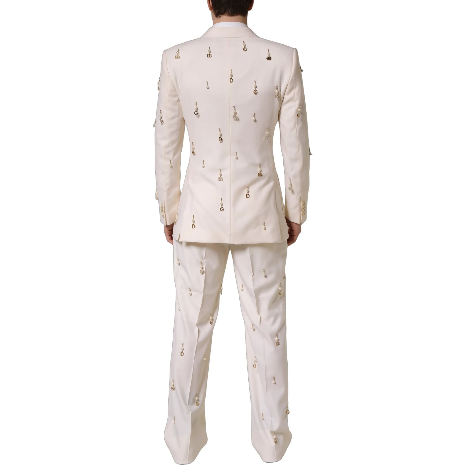 White Wool Slim Fit Formal 2 Piece Men Suit