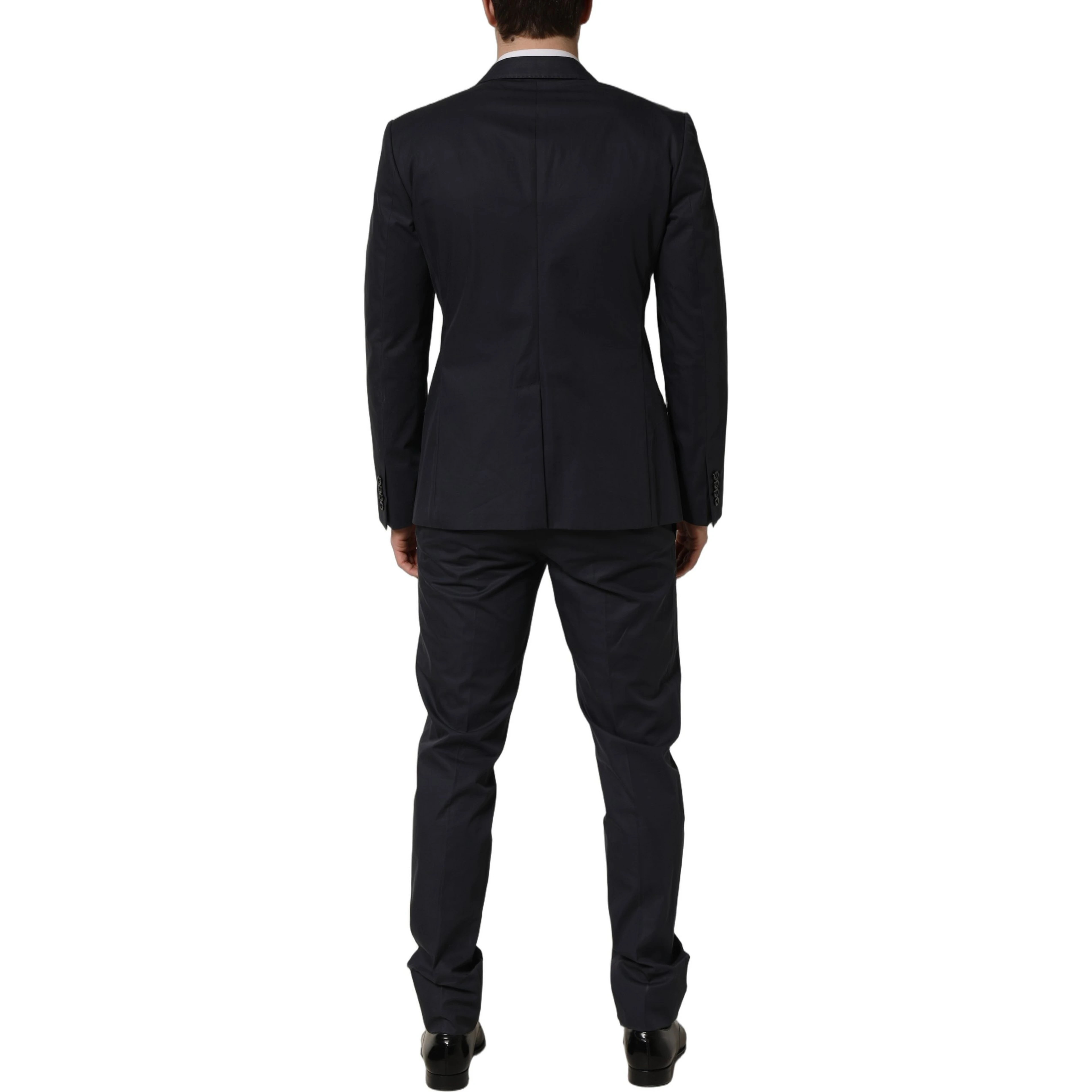Blue Cotton Slim Fit Formal 2 Piece Men Suit