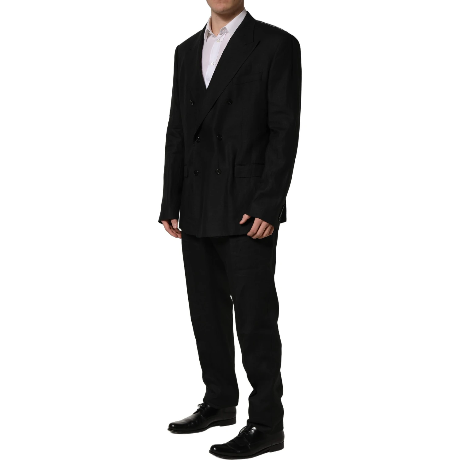 Black Linen Slim Fit Formal 2 Piece Suit