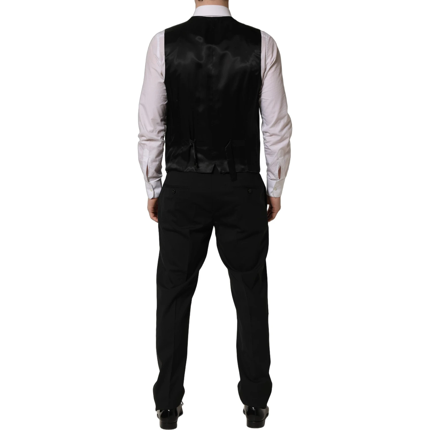 Black Wool Slim Fit Formal 3 Piece Men Suit
