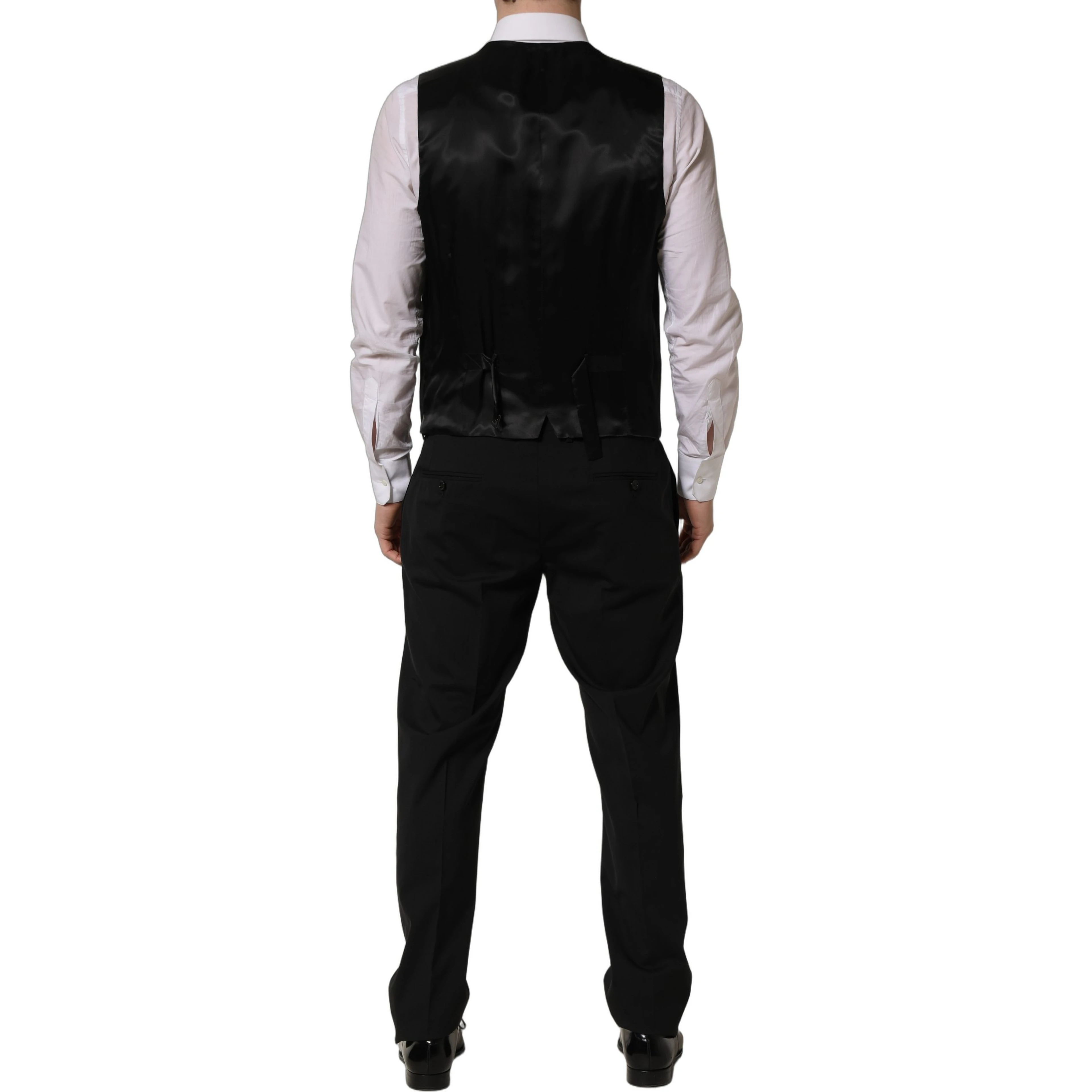 Black Wool Slim Fit Formal 3 Piece Men Suit