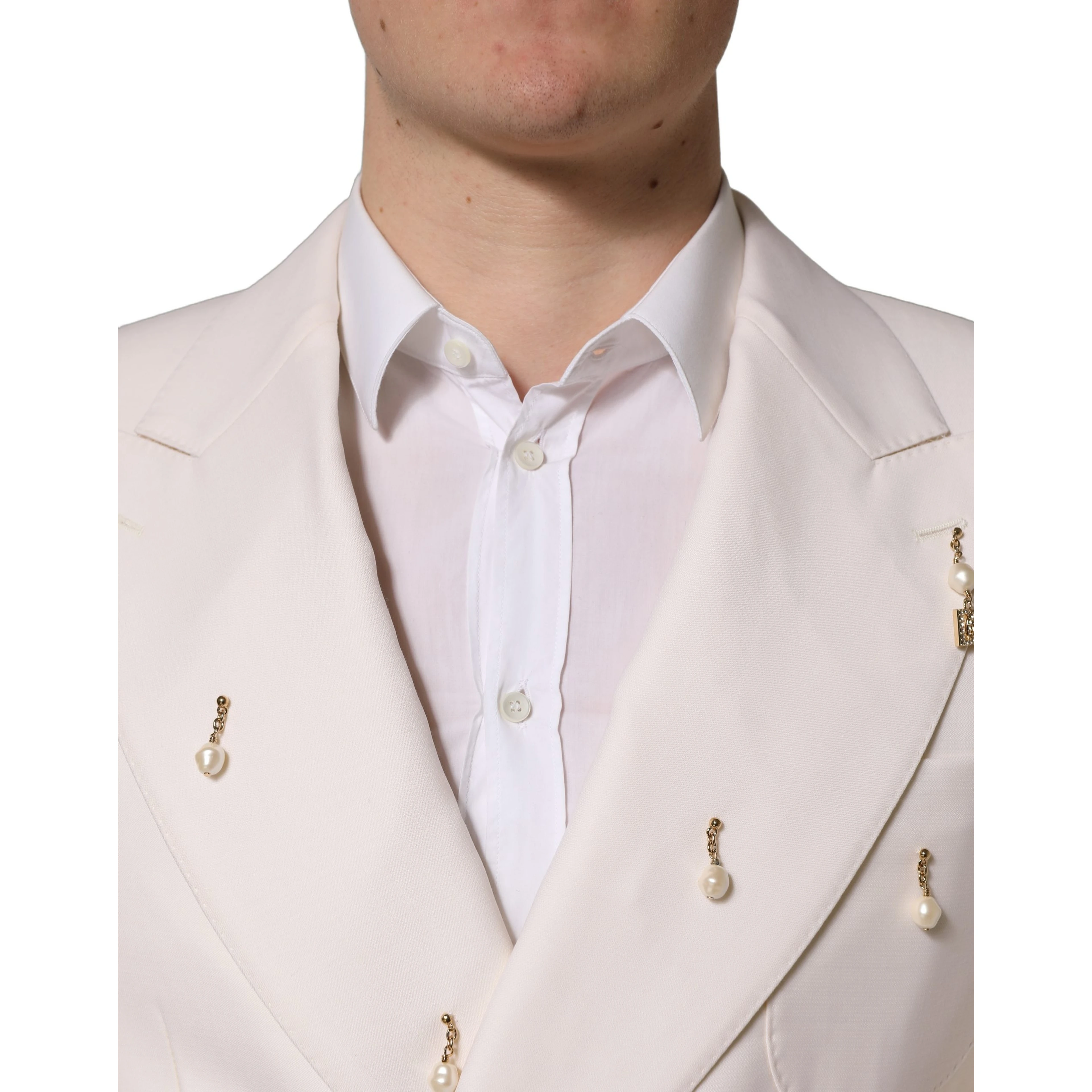 White Wool Slim Fit Formal 2 Piece Men Suit