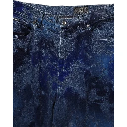 Blue Tie Dye Cotton Men Straight Denim Jeans