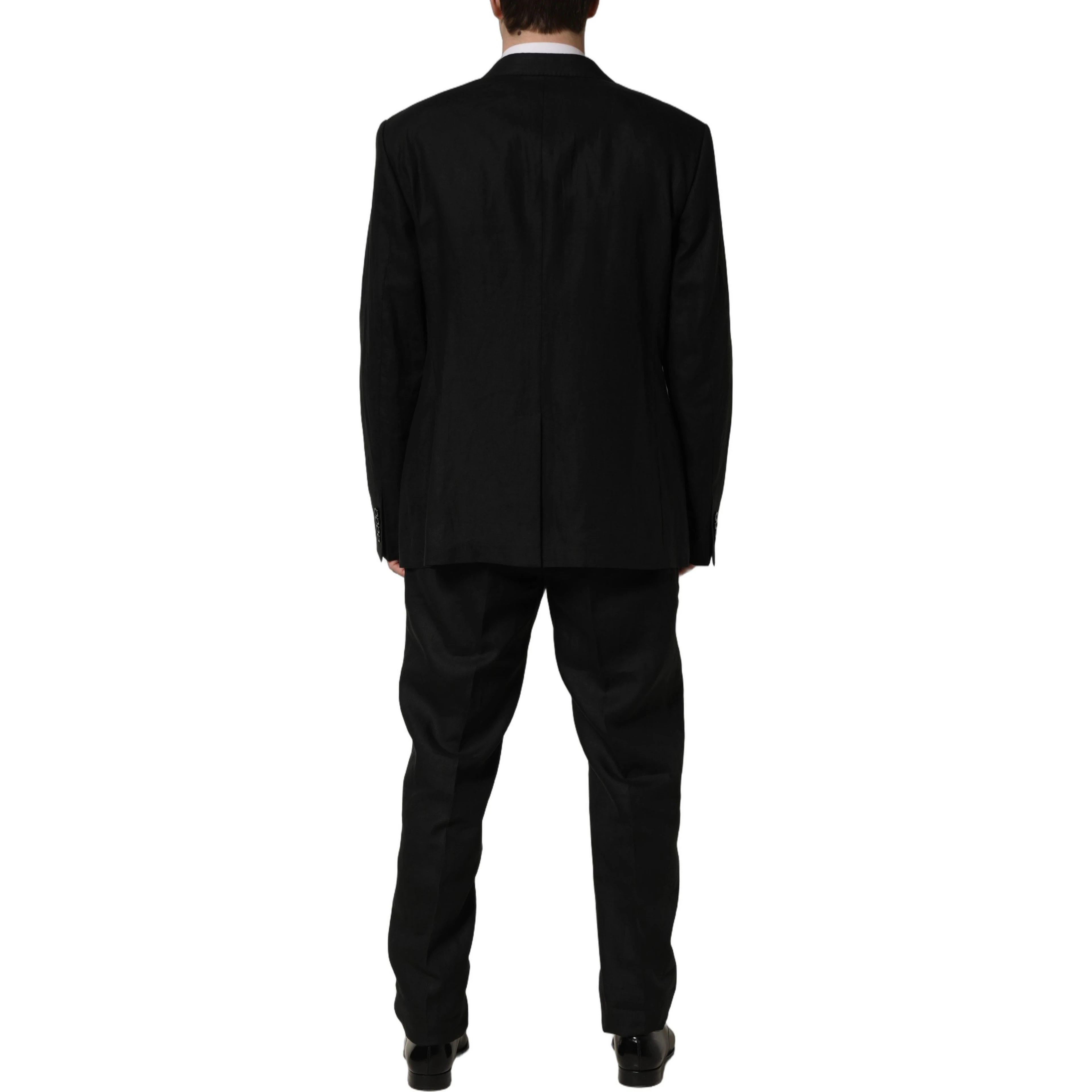 Black Linen Slim Fit Formal 2 Piece Suit