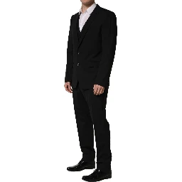 Black Wool Slim Fit Formal 3 Piece Men Suit