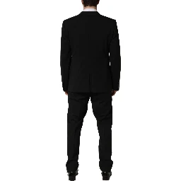 Black Wool Slim Fit Formal 3 Piece Men Suit