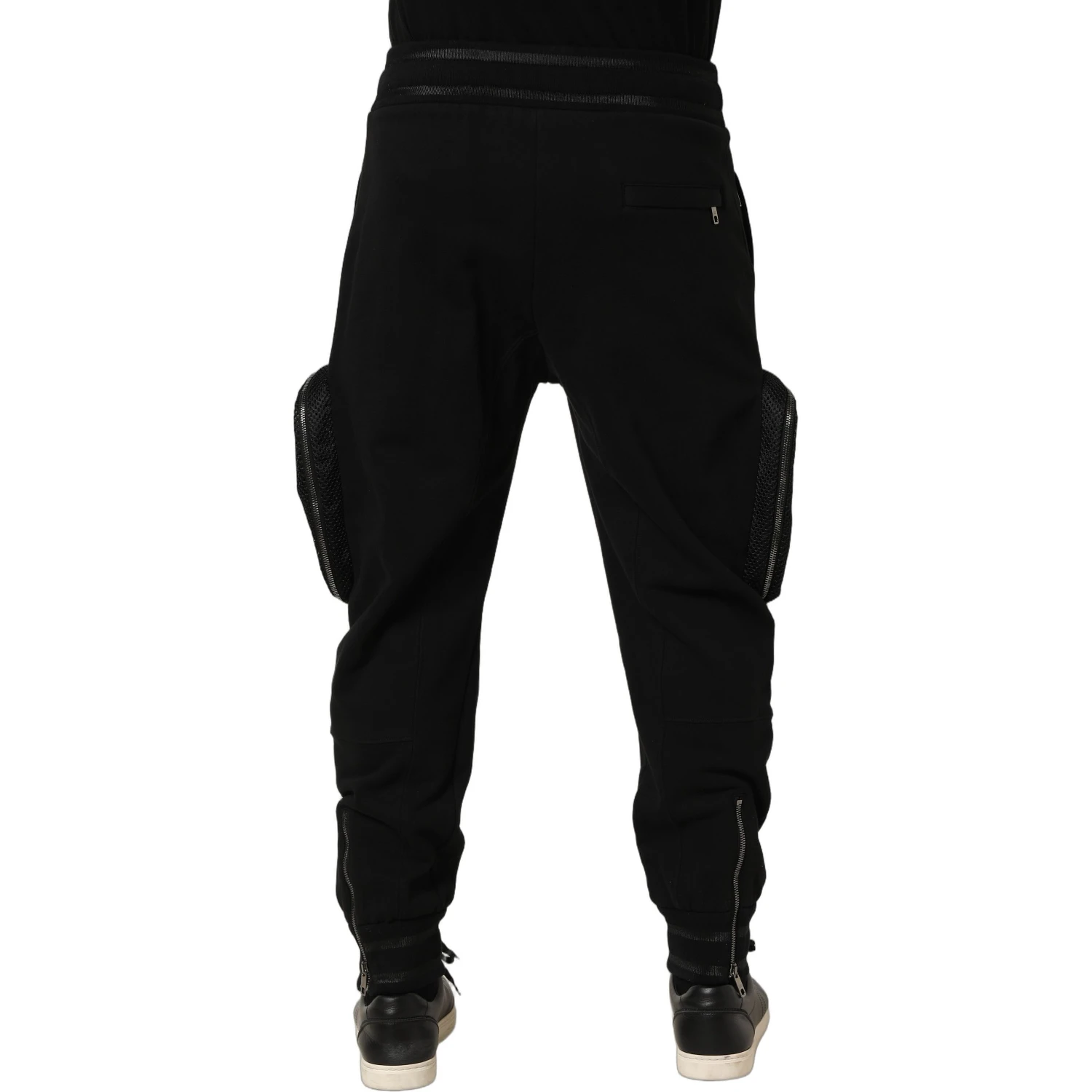 Black Mid Waist Cargo Jogger Sweatpants Pants