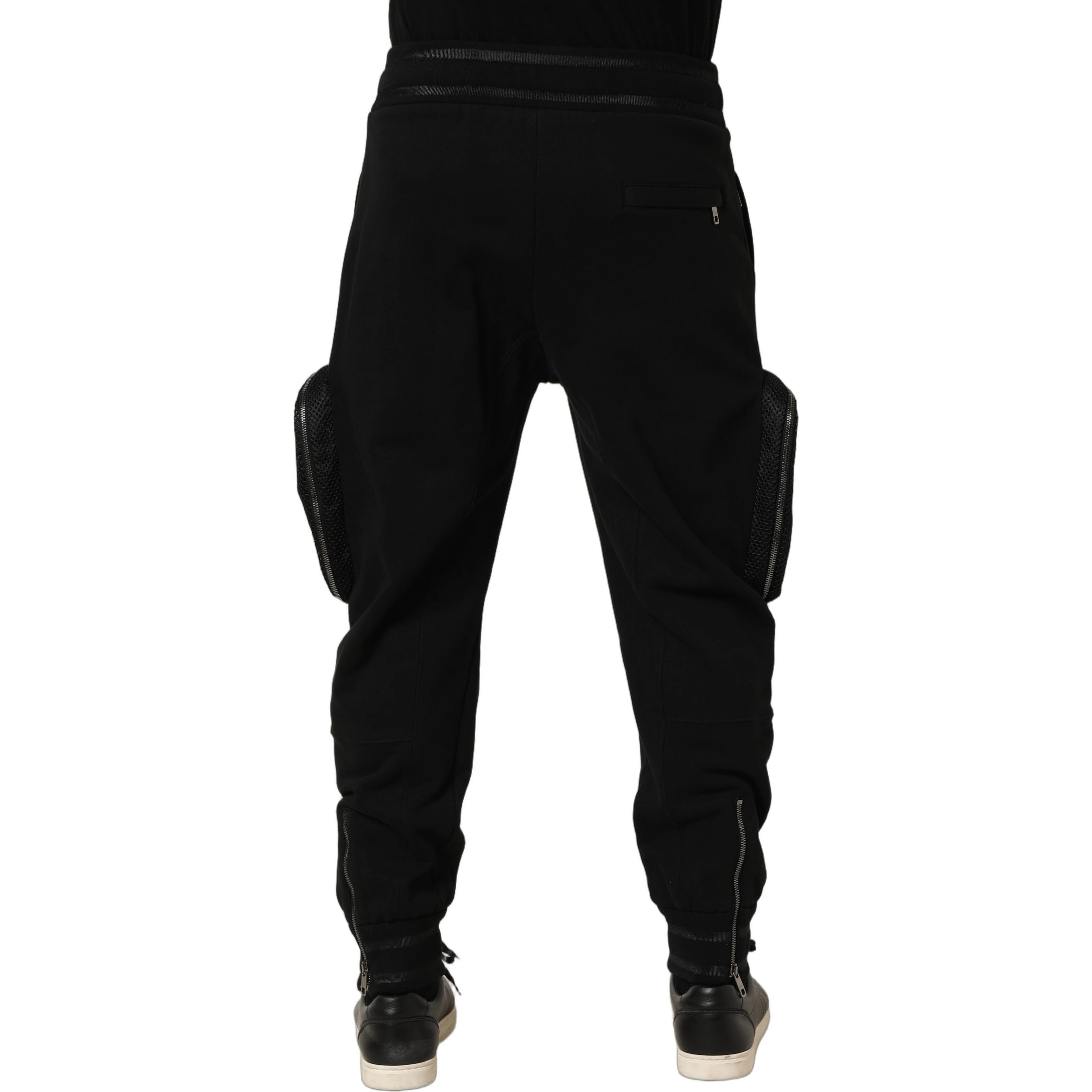 Black Mid Waist Cargo Jogger Sweatpants Pants