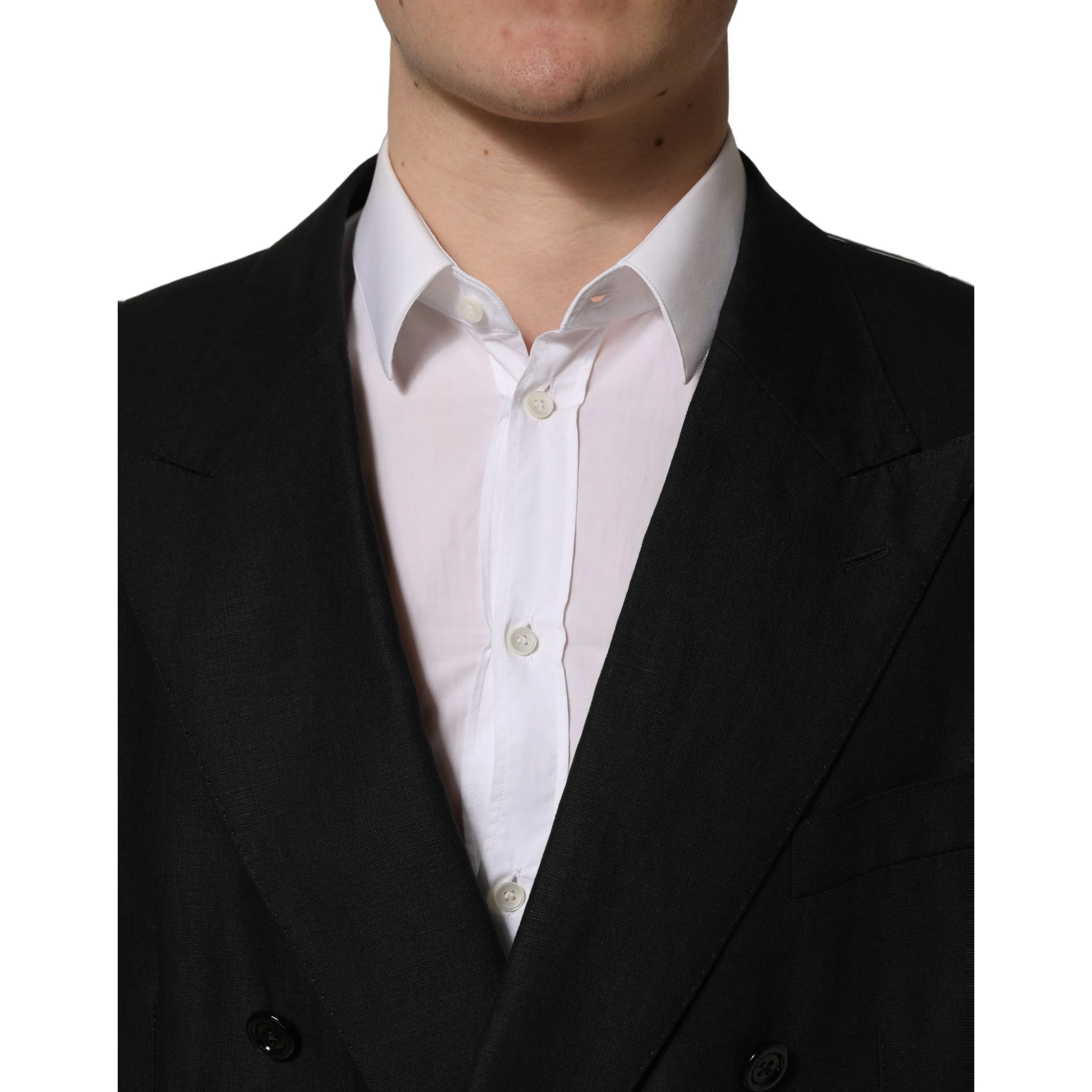 Black Linen Slim Fit Formal 2 Piece Suit