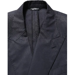 Blue Cotton Slim Fit Formal 2 Piece Men Suit