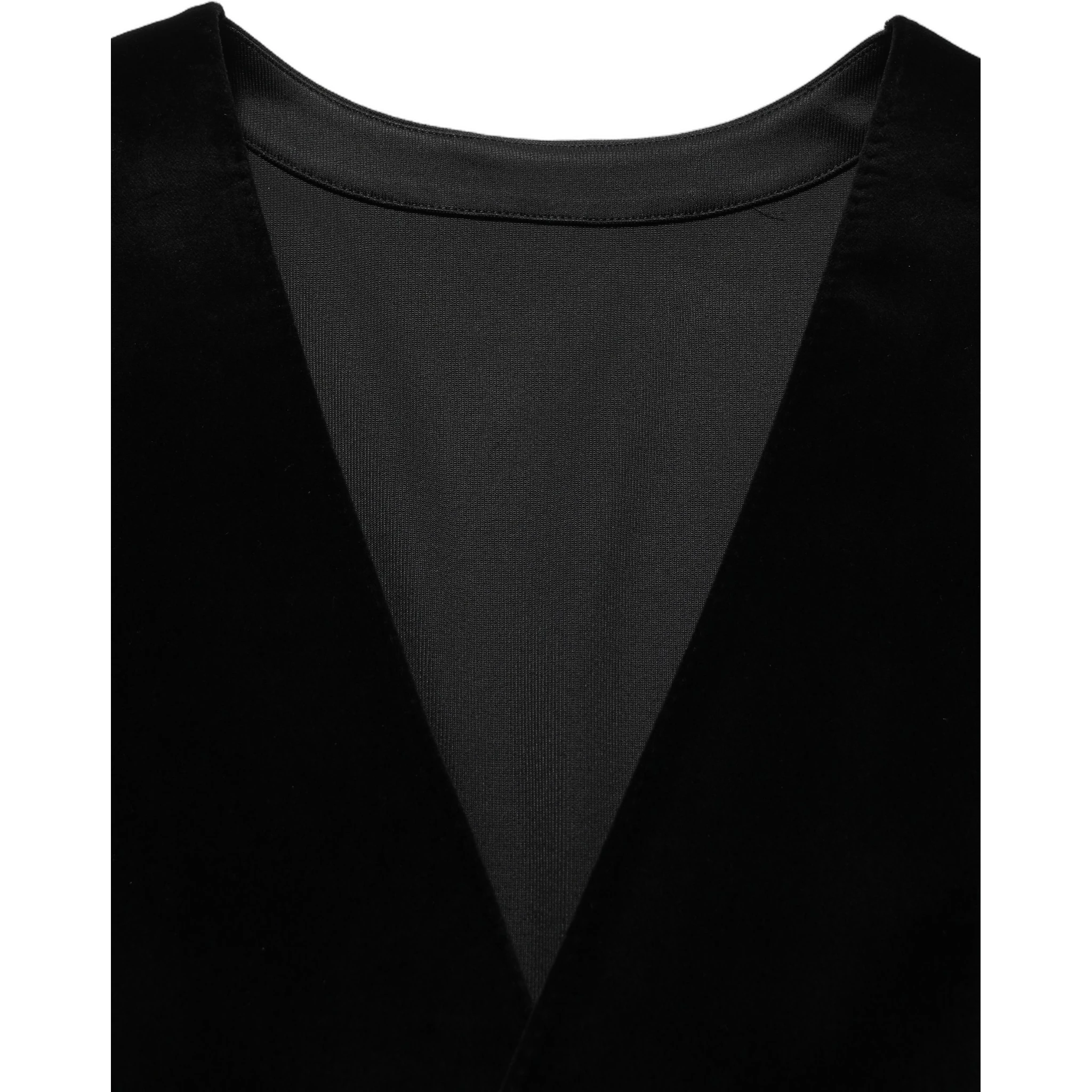 Black Cotton SingleBreasted Waistcoat Vest