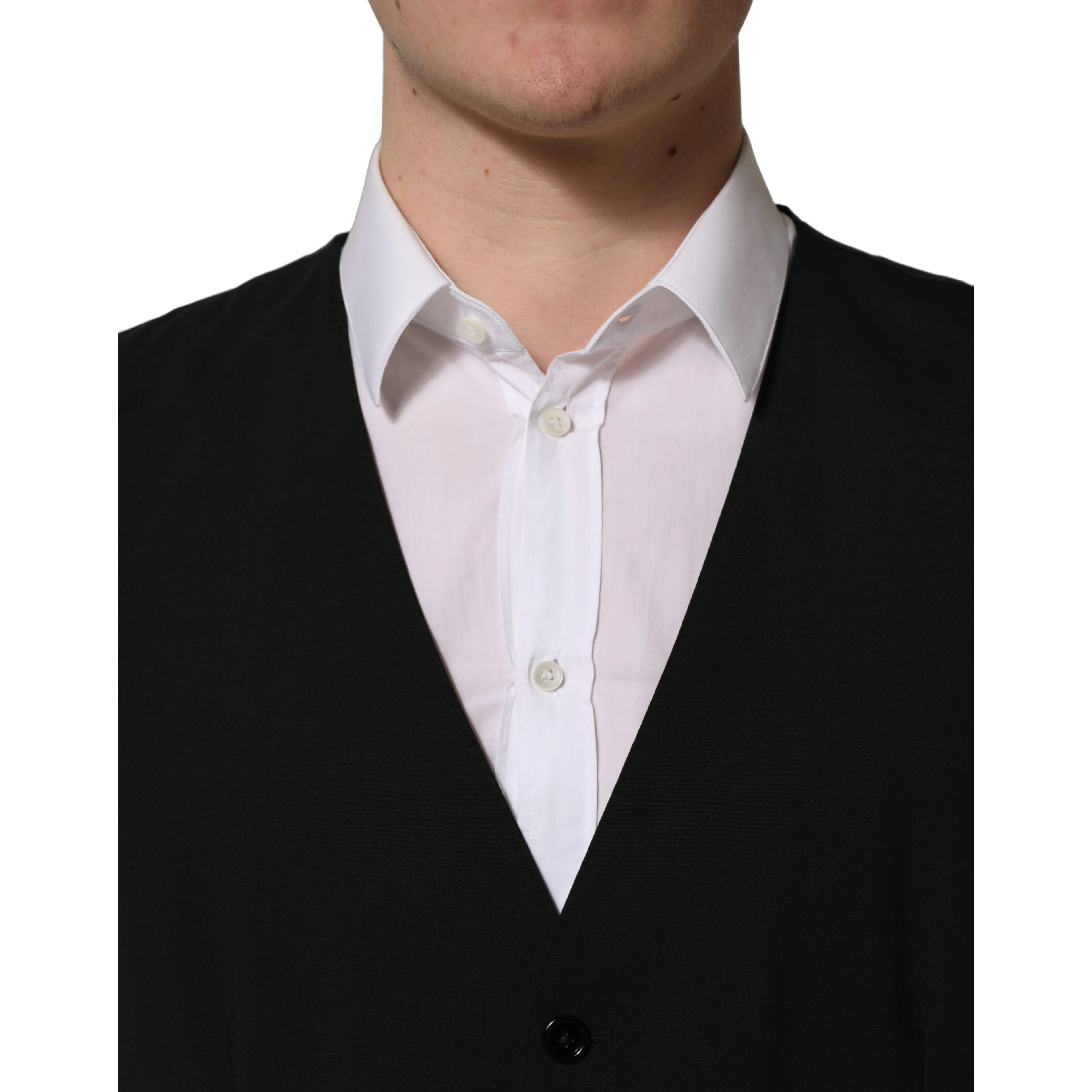 Black Wool Slim Fit Formal 3 Piece Men Suit