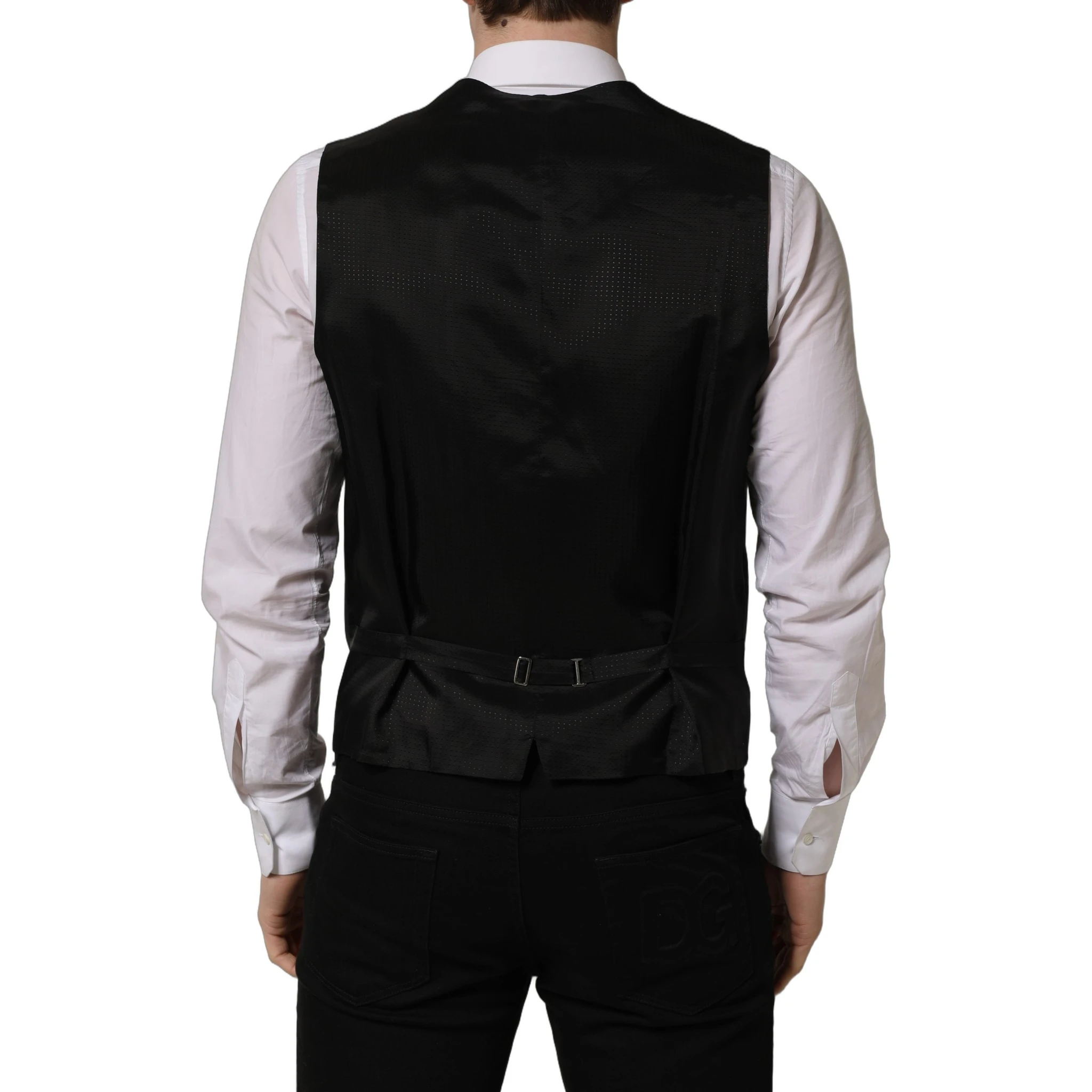 Black Single Breasted Men Waistcoat Vest