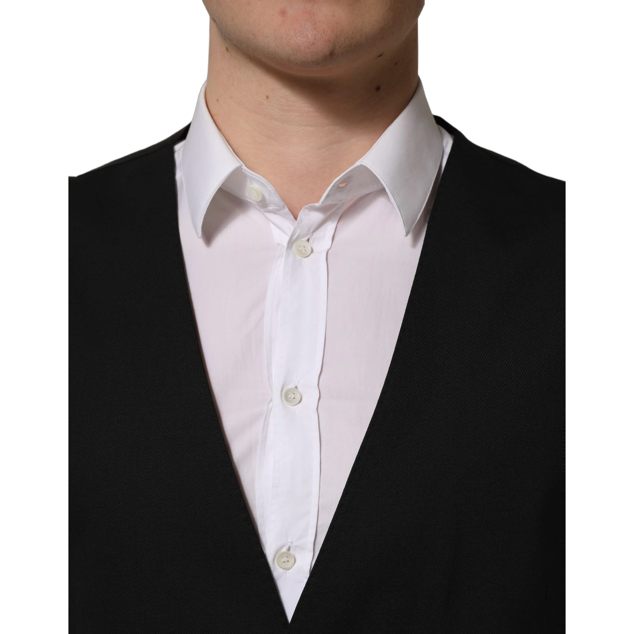 Black Single Breasted Men Waistcoat Vest