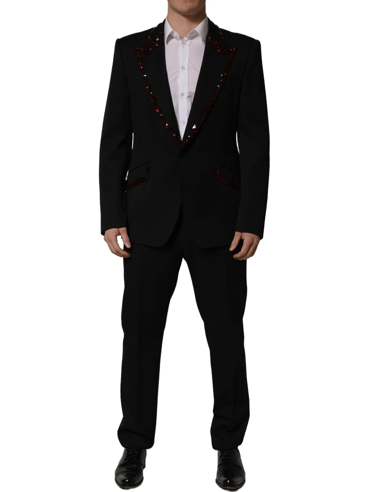 Black Crystal Embellished 2 Piece Suit
