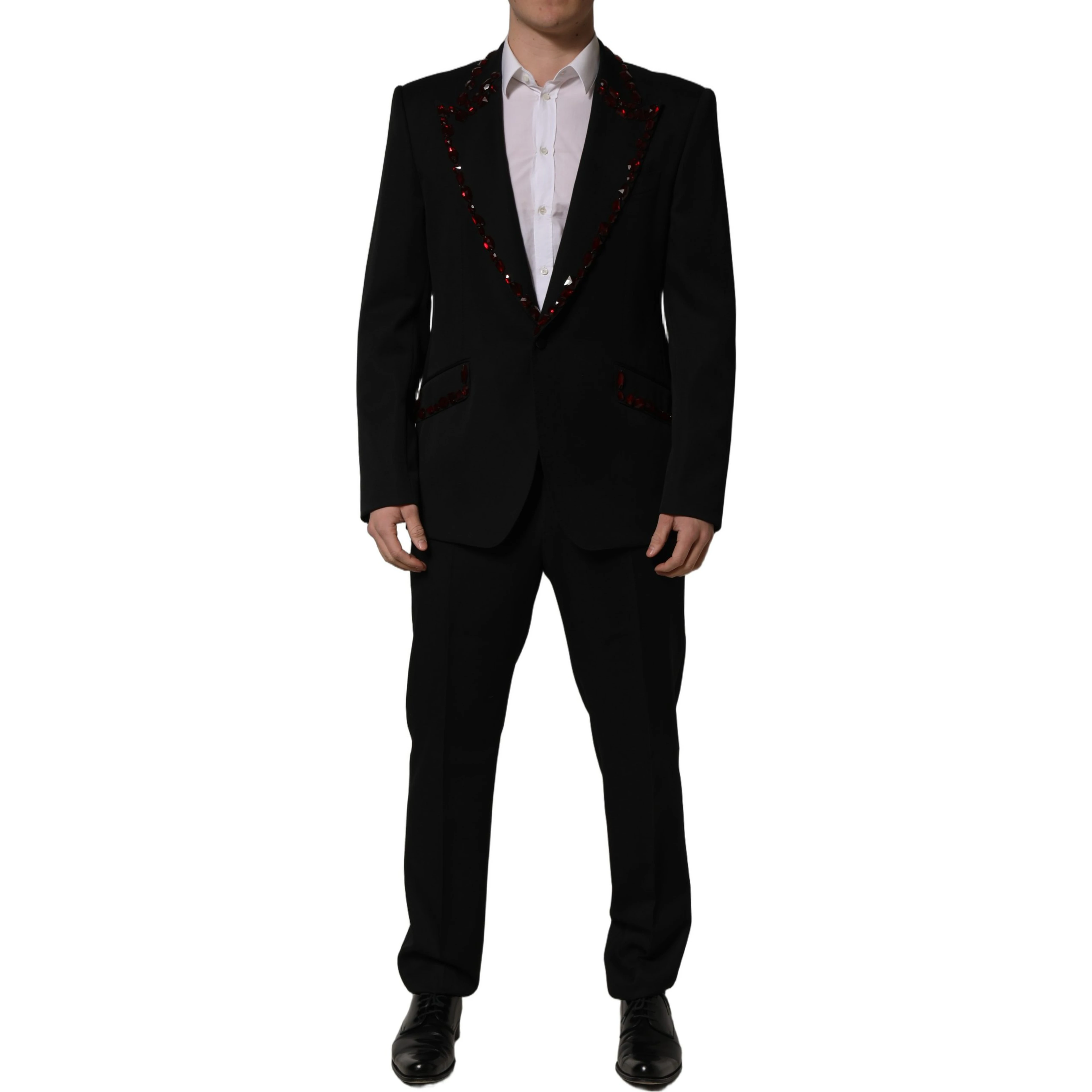 Black Crystal Embellished 2 Piece Suit