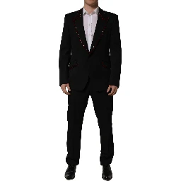 Black Crystal Embellished 2 Piece Suit