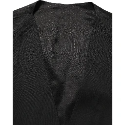 Black Single Breasted Men Waistcoat Vest