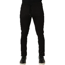 Black Wool Jogger Men Sweatpants Trouser Pants
