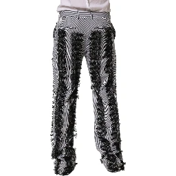 BlackGray Pinstripe Embellished Trouser Pants