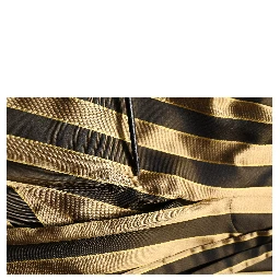 Gold Black Stripe Satin Tapered Leg Men Pants