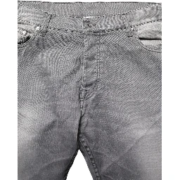Gray Washed Mid Waist Straight Men Denim Trouser Jeans