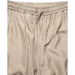 Brown Ruched Cargo Parachute Men Jogger Pants