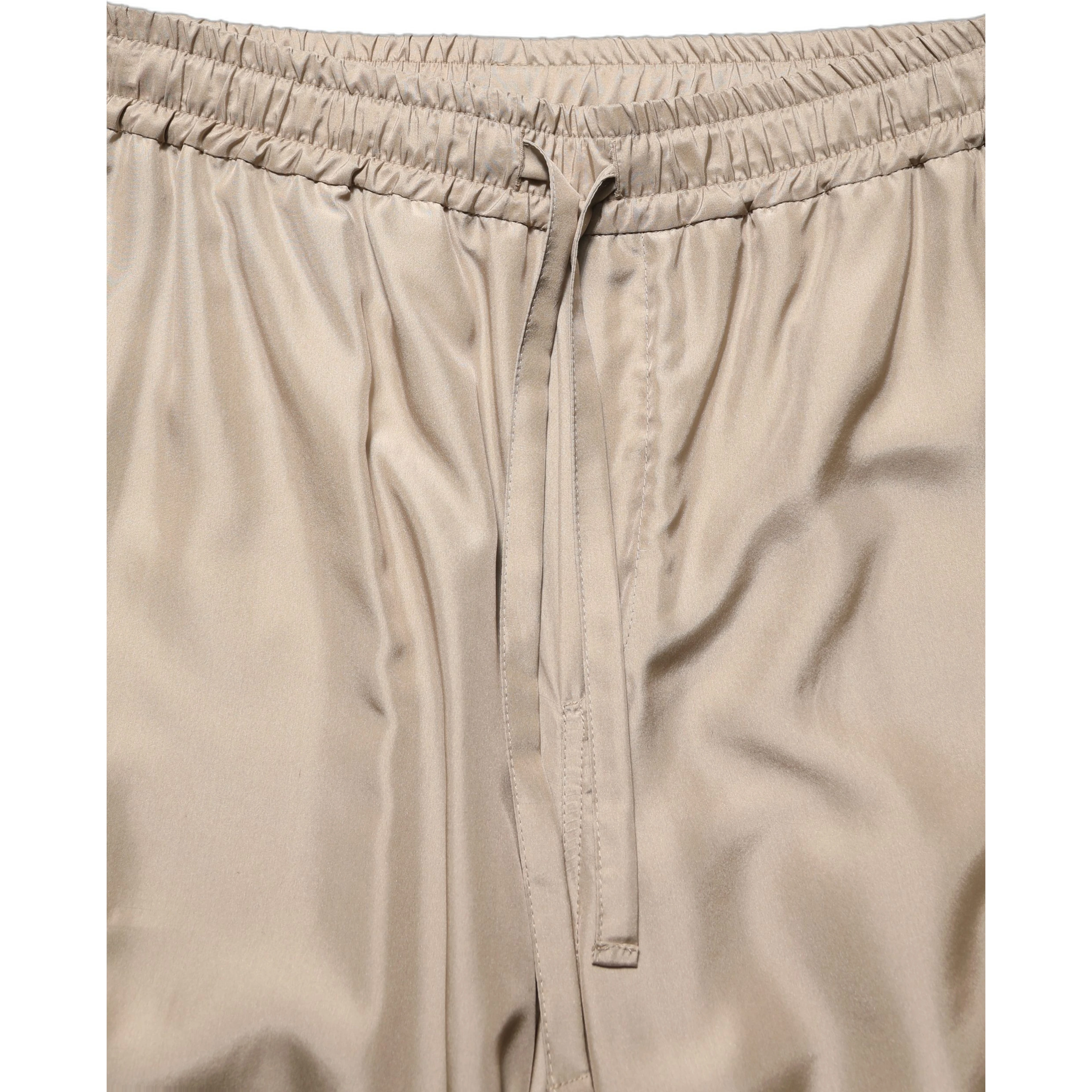 Brown Ruched Cargo Parachute Men Jogger Pants
