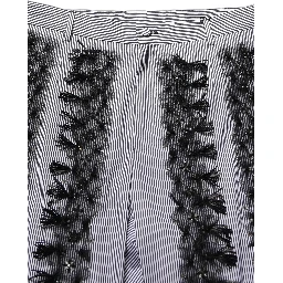 BlackGray Pinstripe Embellished Trouser Pants