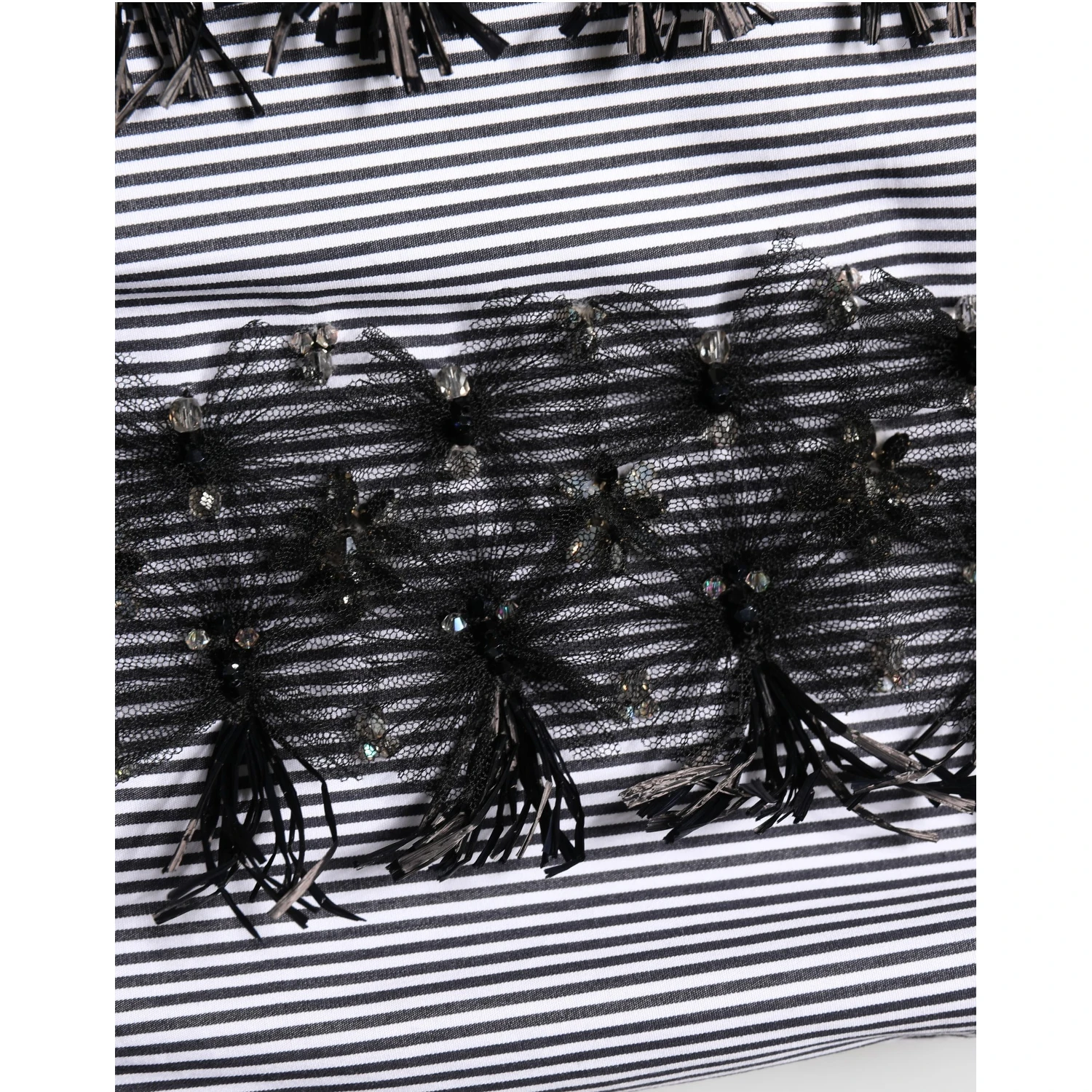 BlackGray Pinstripe Embellished Trouser Pants