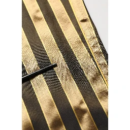 Gold Black Stripes Satin Tapered Leg Pants