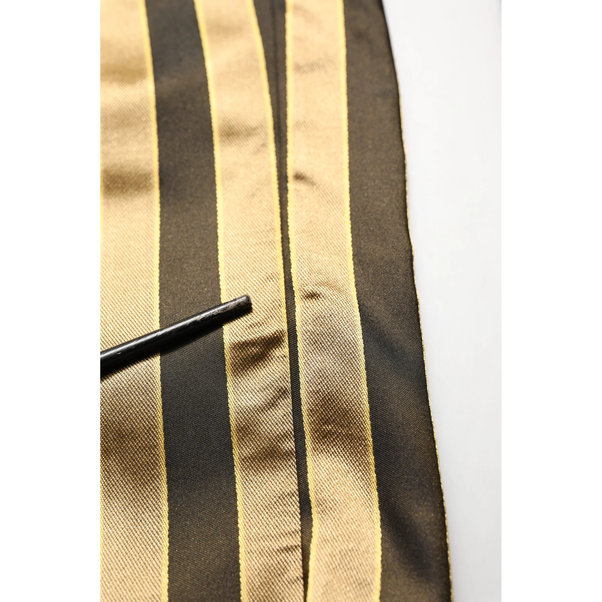 Gold Black Stripes Satin Tapered Leg Pants