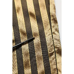 Gold Black Stripes Satin Tapered Leg Pants