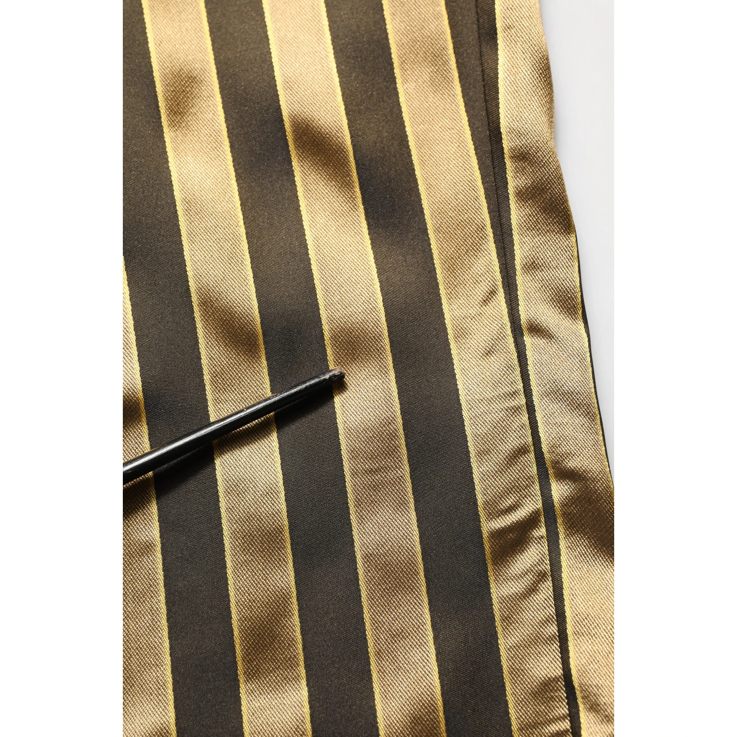 Gold Black Stripes Satin Tapered Leg Pants