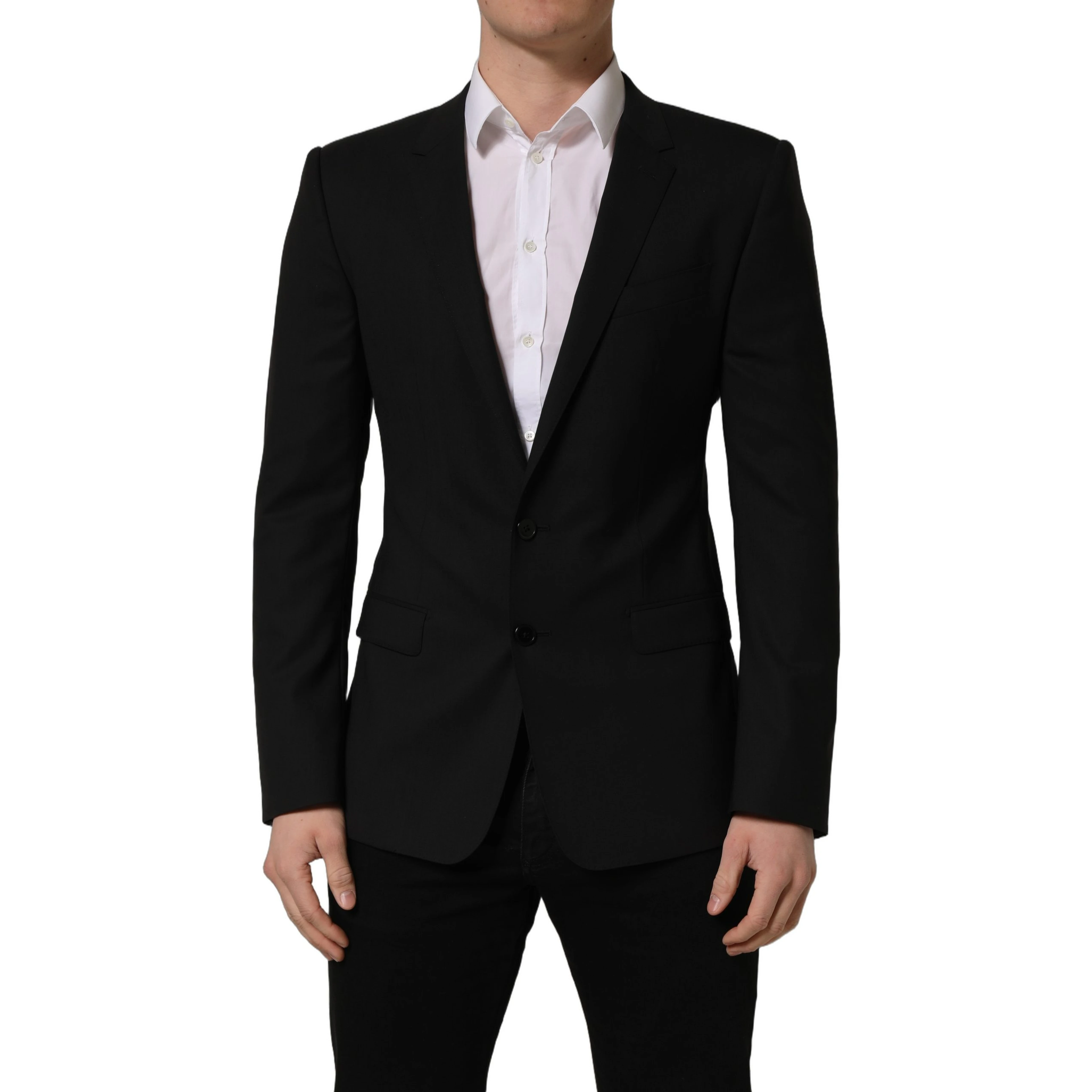 Black Wool Single Breasted Blazer Jacket