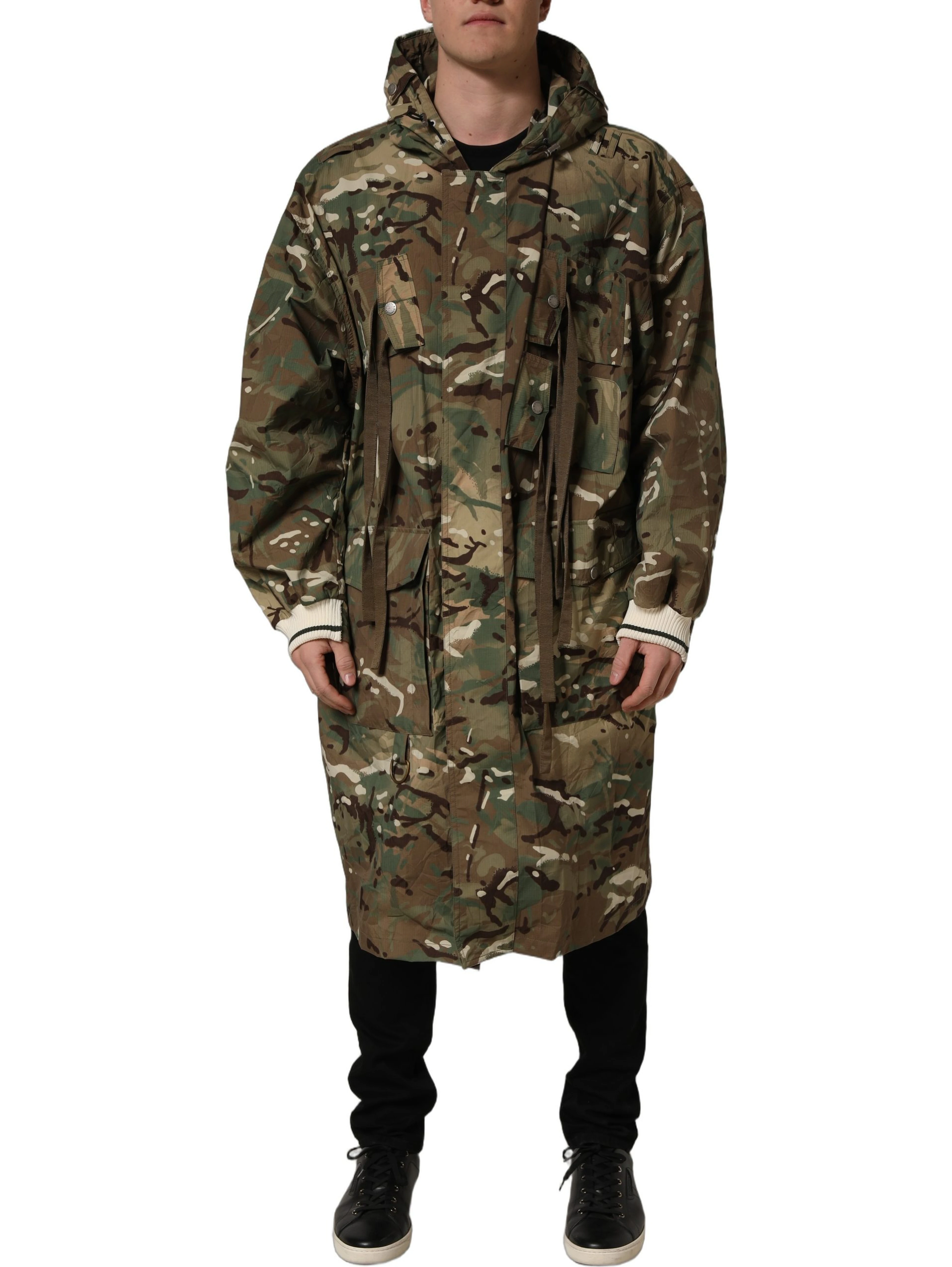 Multicolor Camouflage Hooded Coat Jacket