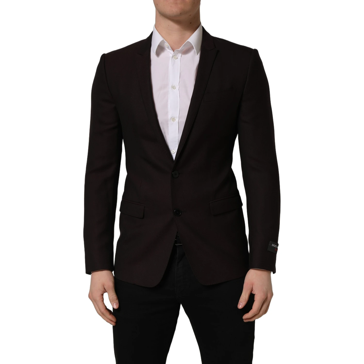 Brown Wool GOLD Single Breasted Men Jacket