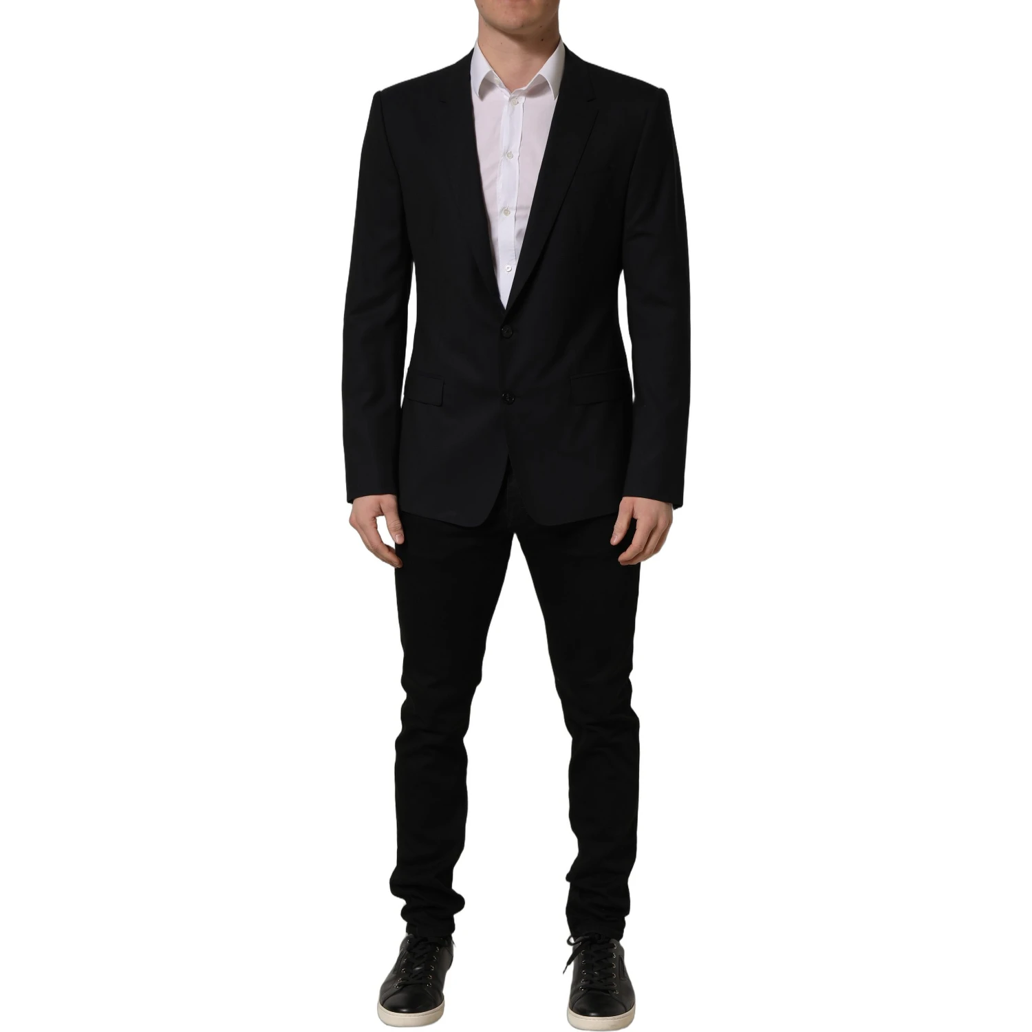 Black Wool Single Breasted Blazer Jacket