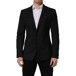 Black Wool Single Breasted Blazer Jacket
