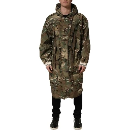 Multicolor Camouflage Hooded Coat Jacket