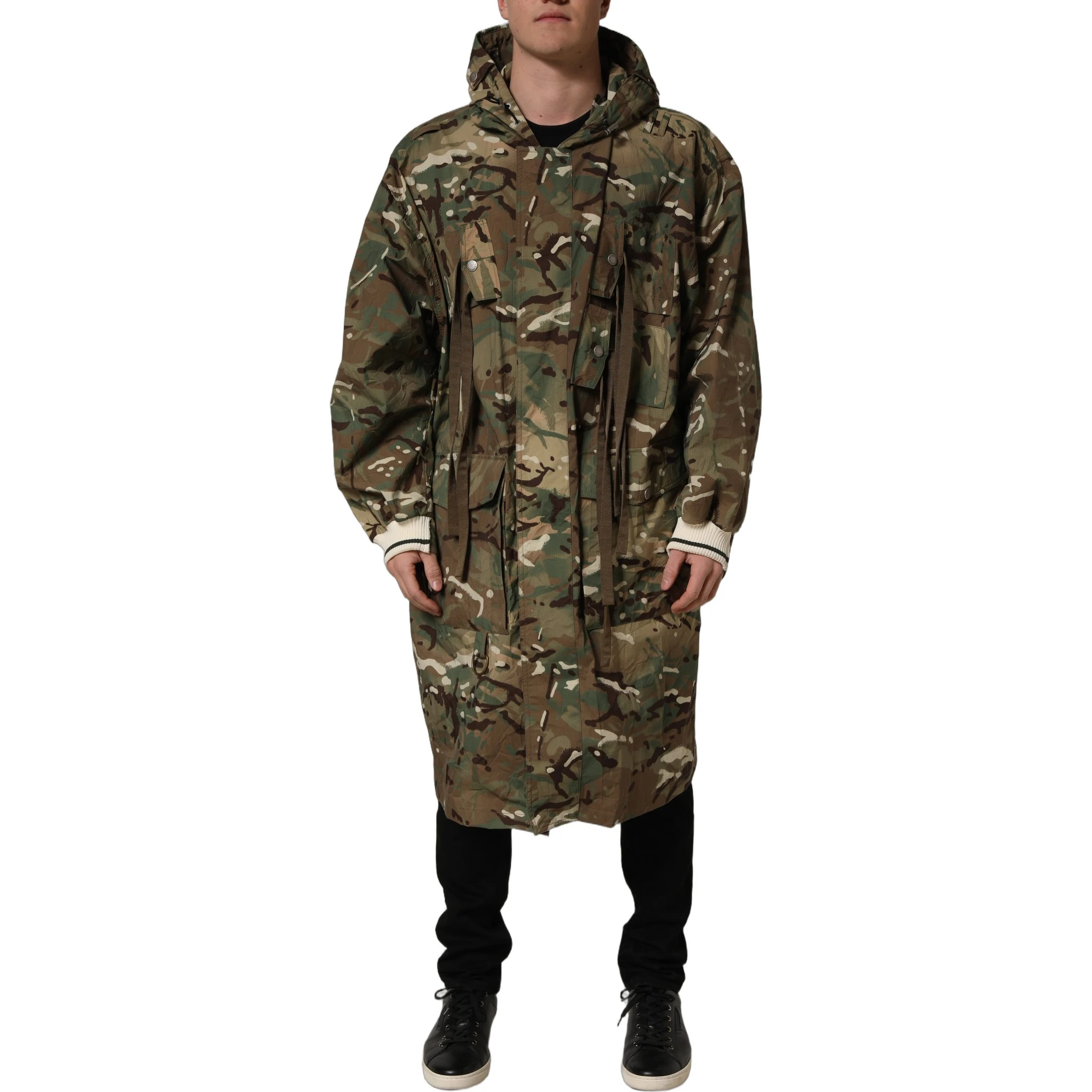 Multicolor Camouflage Hooded Coat Jacket