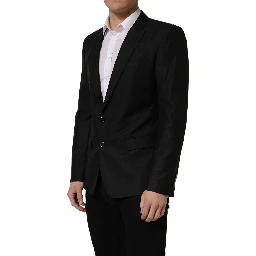 Black Wool Single Breasted Blazer Jacket