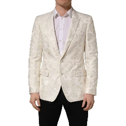 Off White Floral Single Breasted Men Jacket