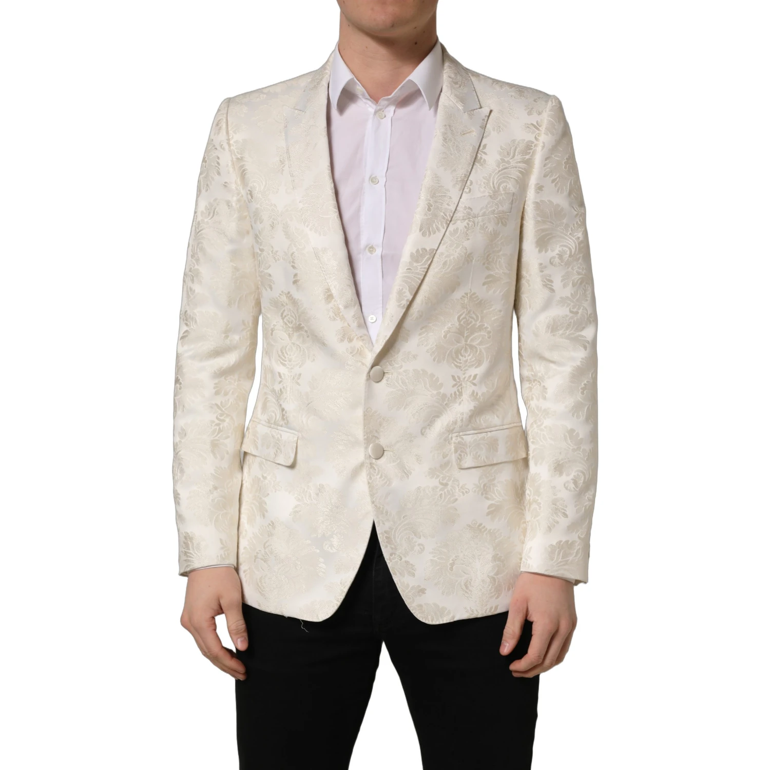 Off White Floral Single Breasted Men Jacket