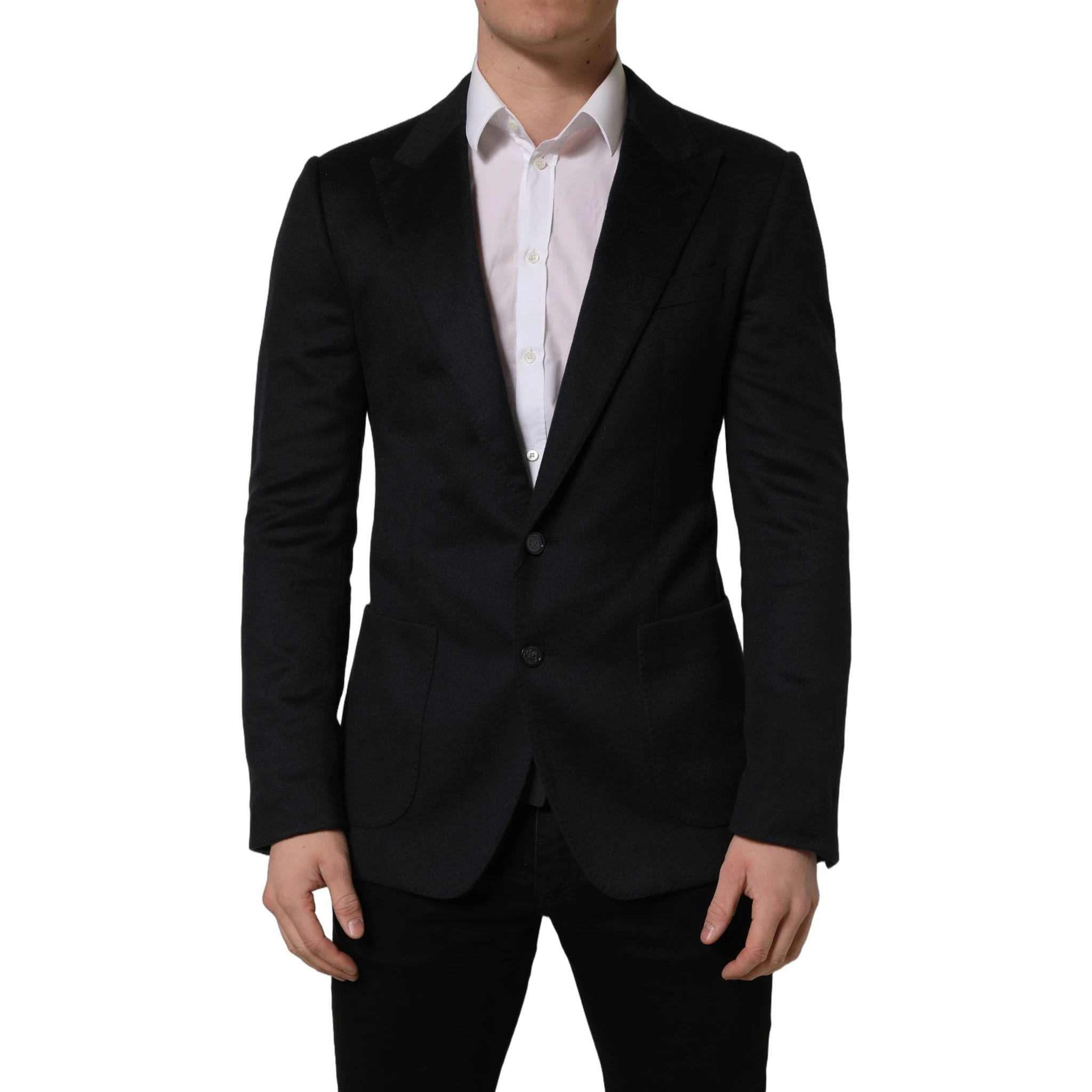 Black Cashmere Single Breasted Blazer Jacket