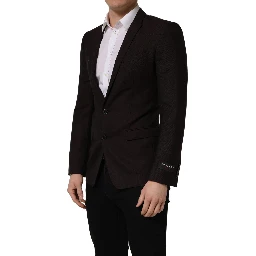 Brown Wool GOLD Single Breasted Men Jacket