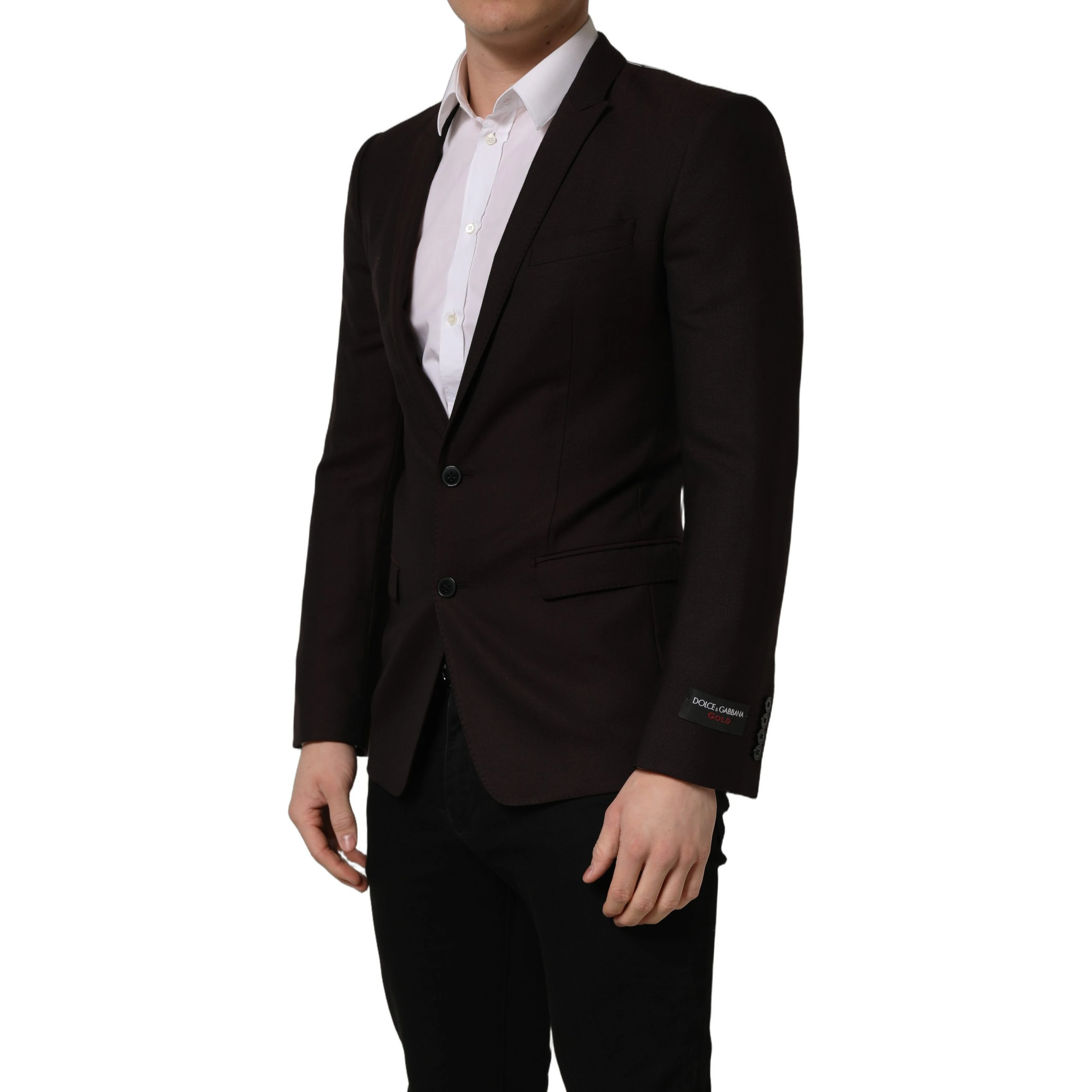 Brown Wool GOLD Single Breasted Men Jacket